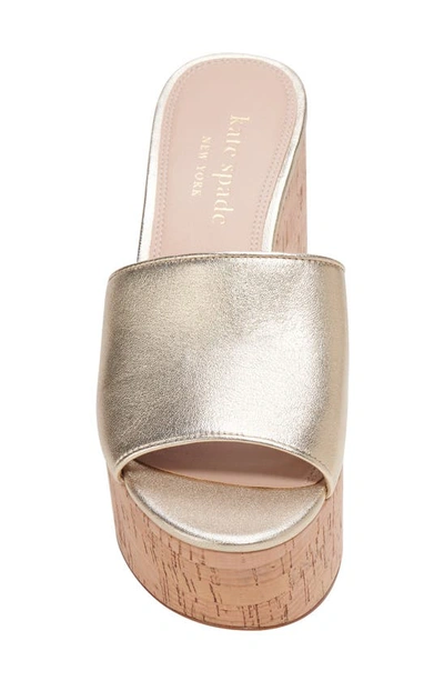 Shop Kate Spade Ibiza Platform Sandal In Pale Gold