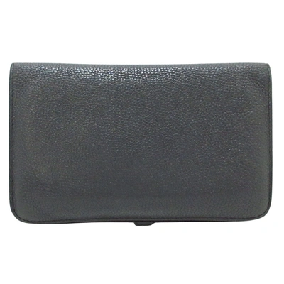 Shop Hermes Hermès Dogon Black Leather Wallet  ()