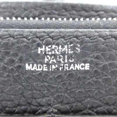 Shop Hermes Hermès Dogon Black Leather Wallet  ()