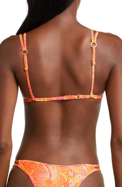 Shop Kulani Kinis Strappy Triangle Bikini Top In Citrus Sunrisednu