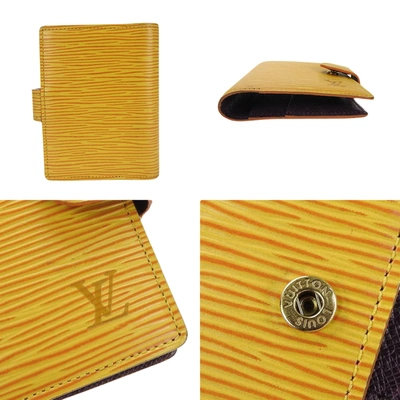 Pre-owned Louis Vuitton Agenda Cover Yellow Leather Wallet  ()
