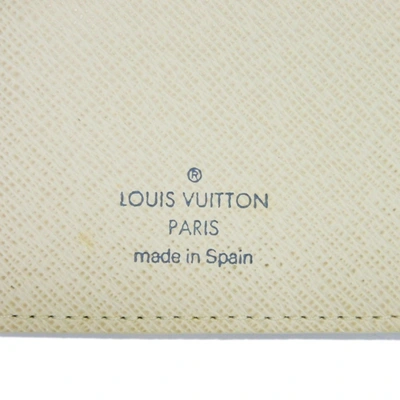 Pre-owned Louis Vuitton Agenda Pm White Canvas Wallet  ()