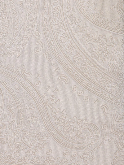 Brunello Cucinelli Jacquard Micro-pattern Cream Tie In White