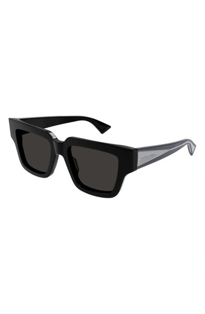 Shop Bottega Veneta 52mm Square Sunglasses In Black