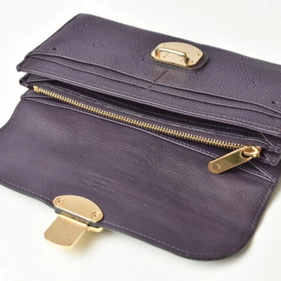Pre-owned Louis Vuitton Iris Purple Leather Wallet  ()