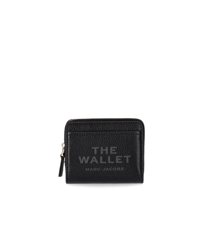 Shop Marc Jacobs The Leather Mini Compact Black Wallet