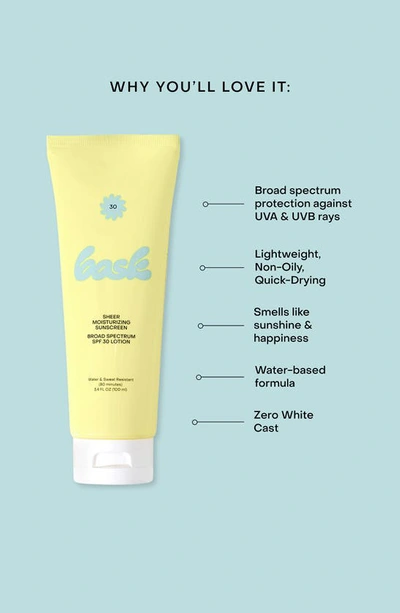 Bask Sheer Moisturizing Sunscreen Broad Spectrum Spf 30 Lotion