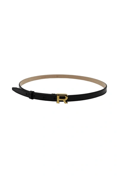 Shop Rochas Belt With R Logo Accessories In Black