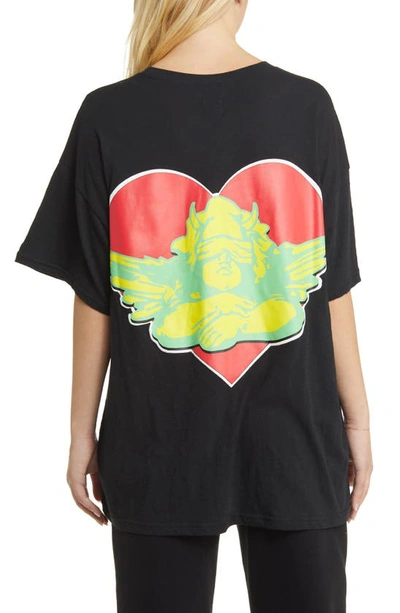 Shop Boys Lie Spunk Cotton Graphic T-shirt In Black