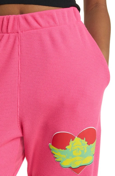 Shop Boys Lie Spunk Thermal Sweatpants In Neon Pink