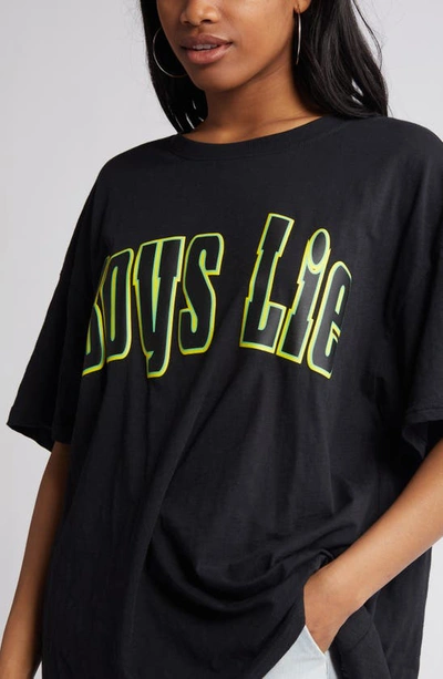 Shop Boys Lie Spunk Cotton Graphic T-shirt In Black
