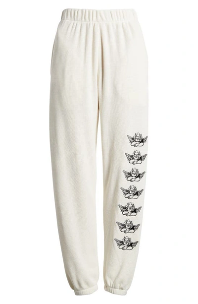 Shop Boys Lie On The Edge V2 Thermal Sweatpants In Cream