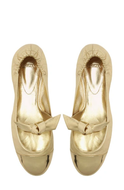 Shop Alexandre Birman Clarita Ballerina Flat In Golden