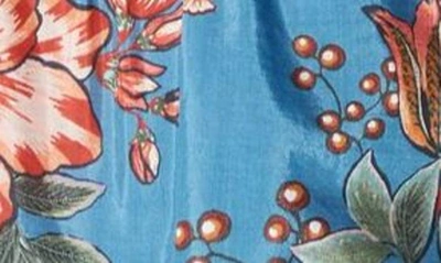 Shop Farm Rio Wonderful Bouquet Floral Long Sleeve Button Front Top In Wonderful Bouquet Blue