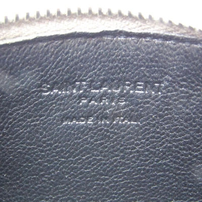 Shop Saint Laurent - Grey Leather Wallet  ()