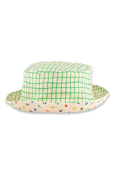 Shop Miki Miette Reversible Cotton Bucket Hat In Creme