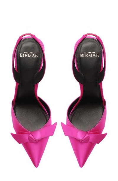 Shop Alexandre Birman Clarita Bell Pointed Toe Slingback Pump In Neon Pink