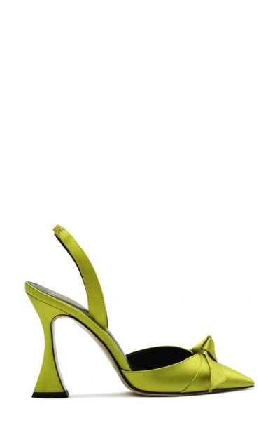 Shop Alexandre Birman Clarita Bell Pointed Toe Slingback Pump In Lime
