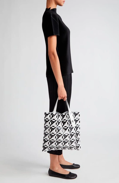 Shop Bao Bao Issey Miyake Connect Tote In White X Black