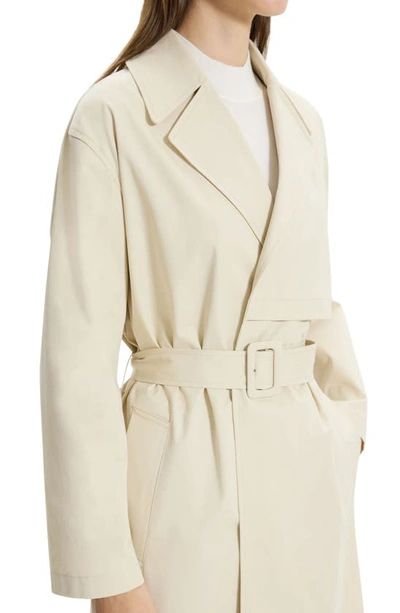 Shop Theory Patton Stretch Cotton Trench Coat In Sand