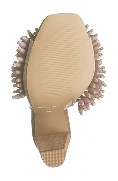 Shop Charles David Hottie Beaded Mule Sandal In Nude Patent W/ Beading