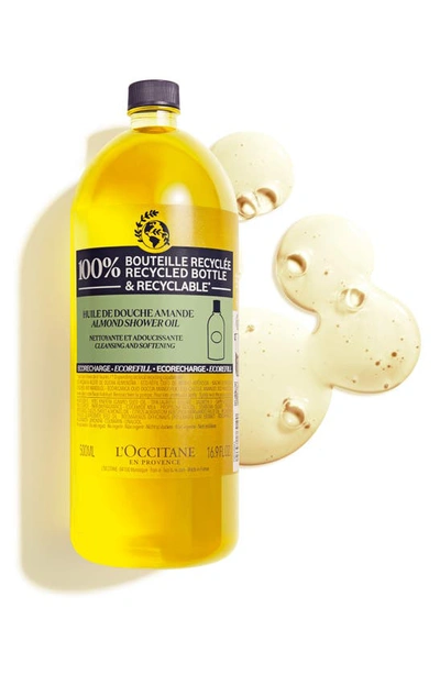 L'occitane Cleansing And Softening Refillable Shower Oil With Almond Oil 16.9 oz / 500 ml Refill In Refill