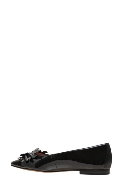 Shop Linea Paolo Narcisus Pointed Toe Flat In Black Patent