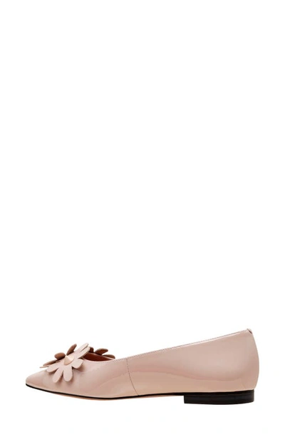 Shop Linea Paolo Narcisus Pointed Toe Flat In Beige Patent