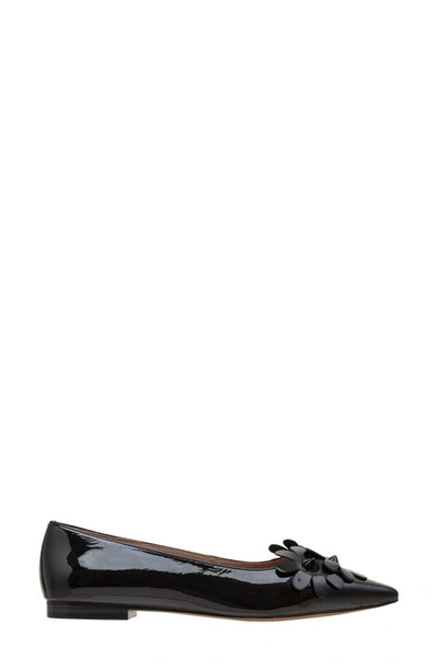 Linea Paolo Narcisus Pointed Toe Flat In Black Patent