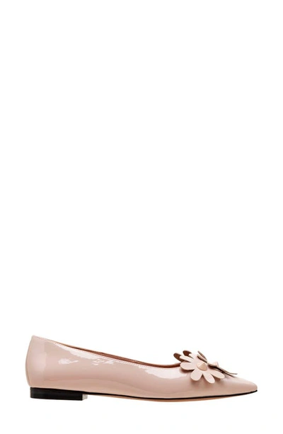 Linea Paolo Narcisus Pointed Toe Flat In Beige Patent