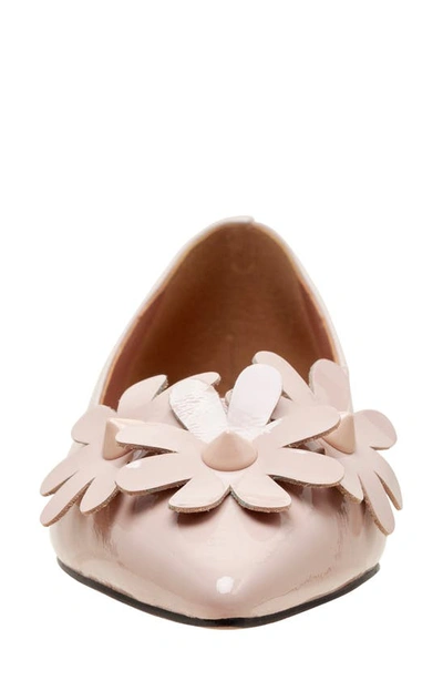 Linea Paolo Narcisus Pointed Toe Flat In Beige Patent