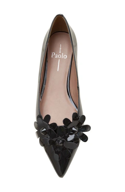 Linea Paolo Narcisus Pointed Toe Flat In Black Patent