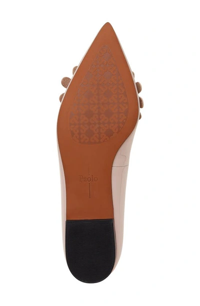 Linea Paolo Narcisus Pointed Toe Flat In Beige Patent