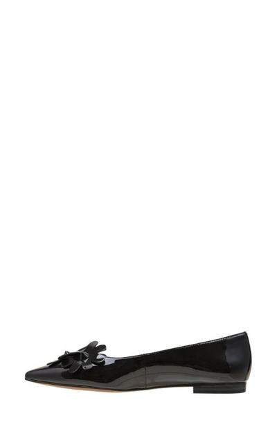 Linea Paolo Narcisus Pointed Toe Flat In Black Patent