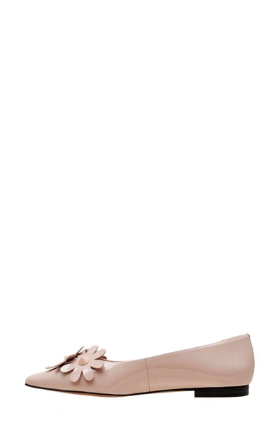 Linea Paolo Narcisus Pointed Toe Flat In Beige Patent