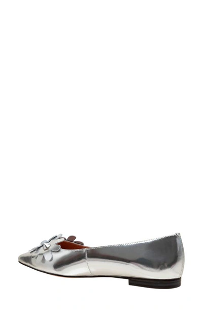 Shop Linea Paolo Narcisus Pointed Toe Flat In Silver