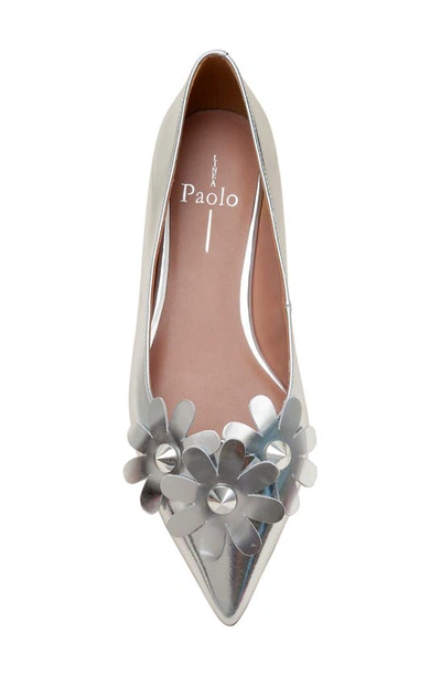 Shop Linea Paolo Narcisus Pointed Toe Flat In Silver