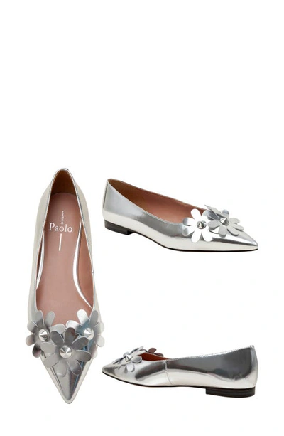 Linea Paolo Narcisus Pointed Toe Flat In Silver