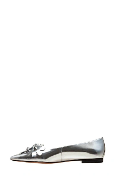 Linea Paolo Narcisus Pointed Toe Flat In Silver