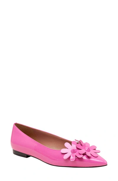 Shop Linea Paolo Narcisus Pointed Toe Flat In Magenta Patent