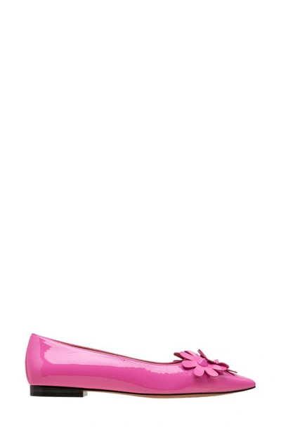 Shop Linea Paolo Narcisus Pointed Toe Flat In Magenta Patent