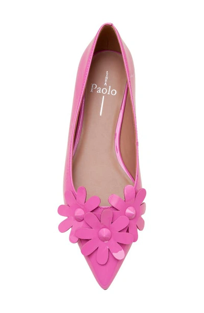 Shop Linea Paolo Narcisus Pointed Toe Flat In Magenta Patent