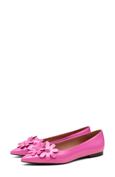 Linea Paolo Narcisus Pointed Toe Flat In Magenta Patent