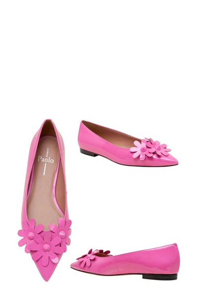 Shop Linea Paolo Narcisus Pointed Toe Flat In Magenta Patent