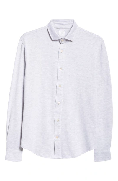 Eleventy Dandy Jersey Button-up Shirt In Light Grey