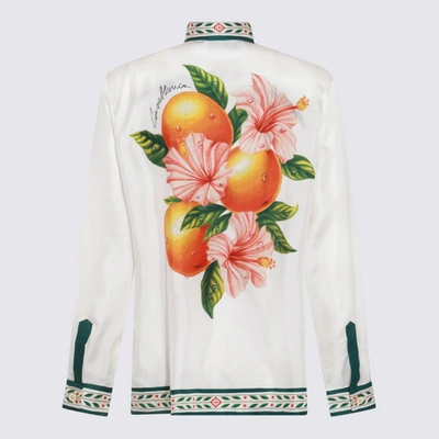 Shop Casablanca White Multicolour Silk Oranges En Fleur Shirt