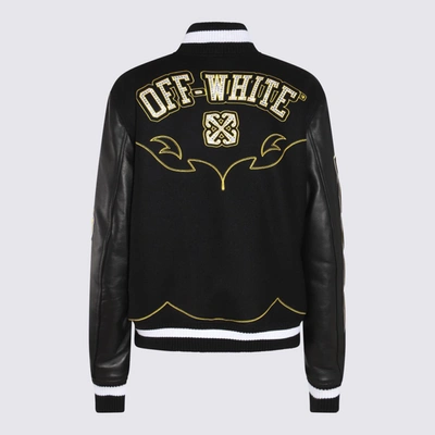 Shop Off-white Black, Yellow And White Wool Blend Casual Jacket