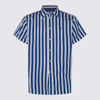 Shop Polo Ralph Lauren White And Blue Cotton Shirt