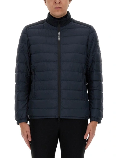 Shop Woolrich Jacket With Logo In Blue