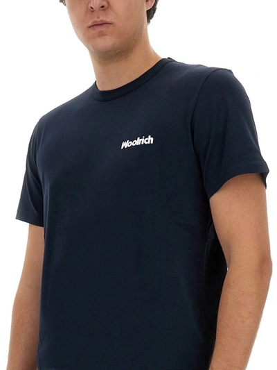 Shop Woolrich T-shirt With Logo In Blue